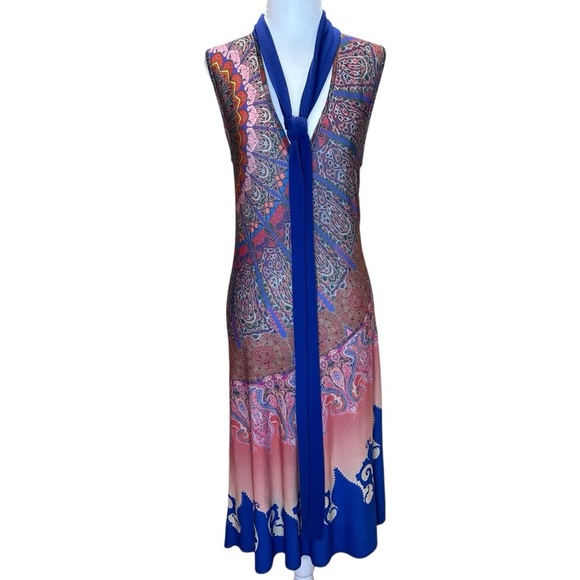 Etro Dresses & Skirts - Etro - Paisley Print Sleeveless Shift Midi Dress, Neck Ties - Size 8 -US, 44 -IT